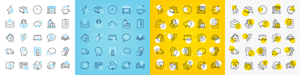 Vector icons set of Like, Messenger and Electricity line icons pack for web with Difficult stress, Search package, Cholecalciferol outline icon. Baggage belt, Delivery service, Fraud pictogram. Vector