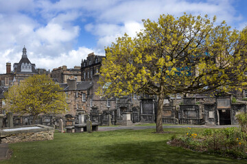 Fototapeta na wymiar Edinburgh Scotland. Greyfriars kirkyard. Cemetry.