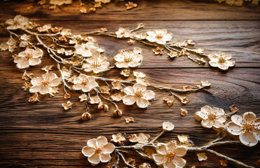white flowers on a wooden table
