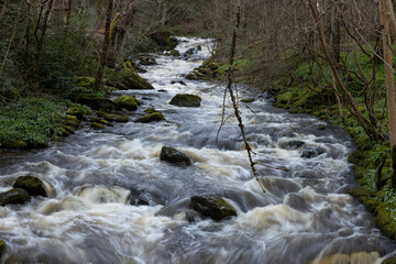 Loch Ranghoch Pitlochry Scotland. Tummel river. Waterfall. Streaming water. 