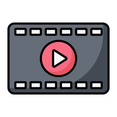 Video Line Color Icon