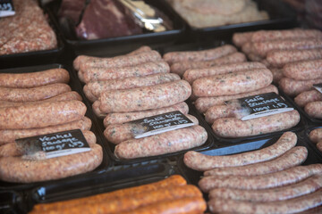 Various types of sausages