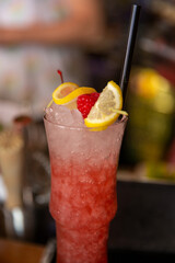 Strawberry lemonade on ice