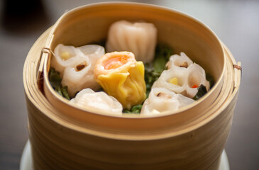 Dim sum in a basket