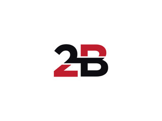 2B logo icon vector, minimalist 2b b2 number and letter logo