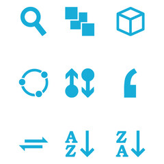 blue flat set icon, vektor logo icon