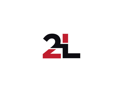 2L logo icon vector, minimalist 2l l2 number and letter logo