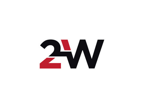 2W logo icon vector, minimalist 2w w2 number and letter logo