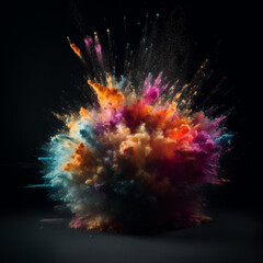Color explosion. Generative Ai Illustration