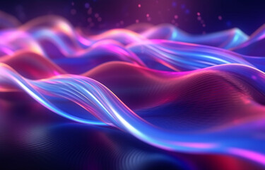 Naklejka premium abstract futuristic background with pink blue neon wallpaper AI generative technology
