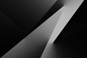 Black white abstract background. Geometric shape. Lines, triangles. 3d effect. Light, glow, shadow....
