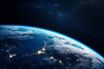 Planet Earth in space background. AI generated content