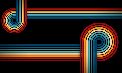 Vintage Striped Backgrounds, Posters, Banner Samples, Retro Colors from the 1970s 1900s, 70s, 80s, 90s. retro vintage 70s style stripes background poster lines. shapes vector design graphic 1980s