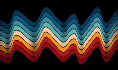 Vintage Striped Backgrounds, Posters, Banner Samples, Retro Colors from the 1970s 1900s, 70s, 80s, 90s. retro vintage 70s style stripes background poster lines. shapes vector design graphic 1980s