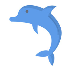 Fototapeta premium Dolphin Flat Icon