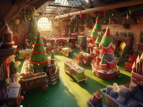 Santa's Toy Factory in 3D
