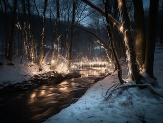 Christmas Eve's Silent Frozen River