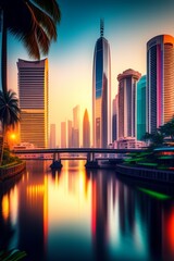 Fototapeta premium country skyline at night