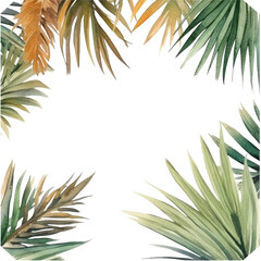 Naklejka na ściany i meble palms and pampas as a frame border, copyspace, generative ai.