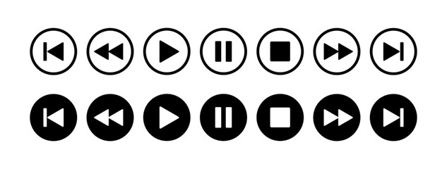 Media player buttons set