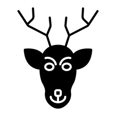 Fototapeta na wymiar Deer Glyph Icon