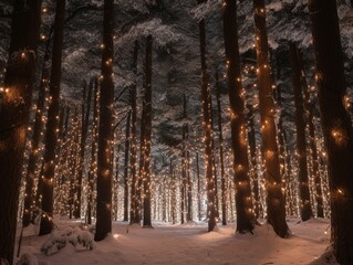 Obraz premium Enchanted Forest of Christmas Eve