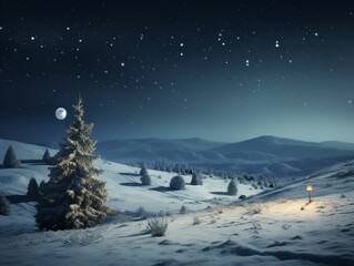 A Glistening Christmas Eve Landscape