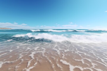 Fototapeta na wymiar Daytime beach seascape Generative AI