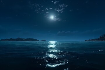 Calm nighttime seascape
Generative AI