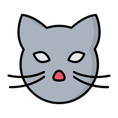 Cat Line Color Icon