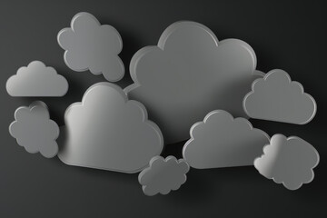  Speech Bubbles Gray Header isolated. AI