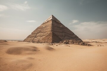 Fototapeta na wymiar Iconic pyramid in Egypt's desert. Generative AI