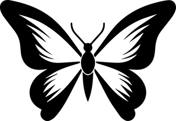 Butterfly icon in minimalistic style, vector, icon