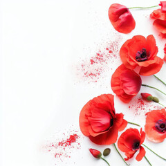 Delightful Poppy Whispers, Realistic Flower Illustration, Nature, Generative AI