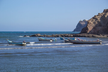 Obraz premium Nice view of the Gulf of Aden in Yemen, at sunset