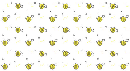 Abstract background of bitcoin, blockchain and cryptocurrencies. bitcoin mining. encryption, growth of cryptocurrencies. Vector illustration