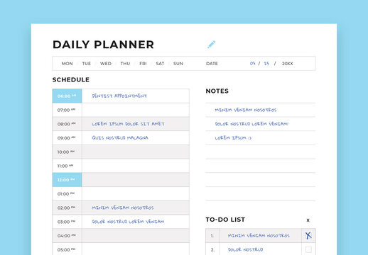 Modern and Minimal Personal Daily Planner Layout