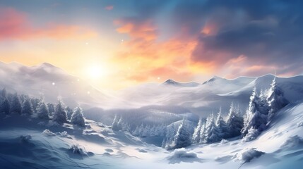 Obraz na płótnie Canvas alternation, The alternation of snow and sunshine made for a picturesque winter scene, fantasy with, illustration design, glitter, twinkle, fantasy background, bright atmosphere, bright mood,