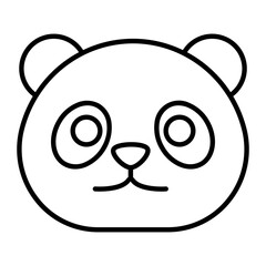 Panda Thin Line Icon