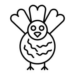 Turkey Thin Line Icon