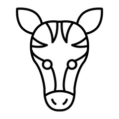 Zebra Thin Line Icon