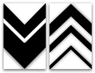 black white design, set of abstract pattern with dynamic lines in the form of an arrow