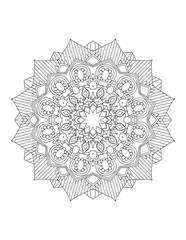 Coloring book page.Decorative ornament in ethnic oriental style. Outline doodle hand draw vector illustration.Mandala.Flower Mandala. Vintage decorative elements.vector illustration