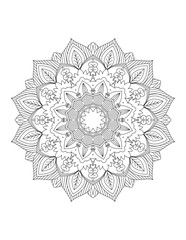 Coloring book page.Decorative ornament in ethnic oriental style. Outline doodle hand draw vector illustration.Mandala.Flower Mandala. Vintage decorative elements.vector illustration