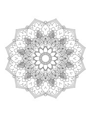 Coloring book page.Decorative ornament in ethnic oriental style. Outline doodle hand draw vector illustration.Mandala.Flower Mandala. Vintage decorative elements.vector illustration