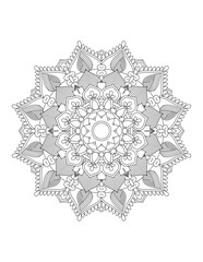 Coloring book page.Decorative ornament in ethnic oriental style. Outline doodle hand draw vector illustration.Mandala.Flower Mandala. Vintage decorative elements.vector illustration