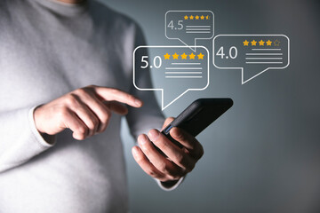 User give rating to service excellent experience on mobile phone application