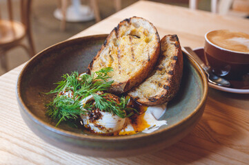 Breakfast - Istanbul eggs – poached eggs on sourdough 