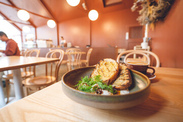 Breakfast - Istanbul eggs – poached eggs on sourdough 