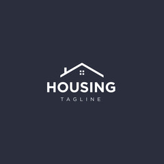 Real Estate House Flat vector logo design